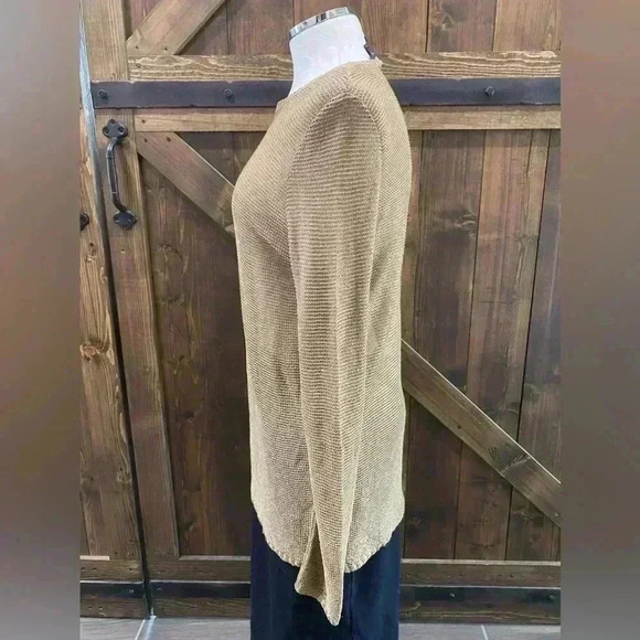 Ralph Lauren Purple Label HTF Gold Shimmering Crocheted Designer Sweater Size M - Picture 3 of 6